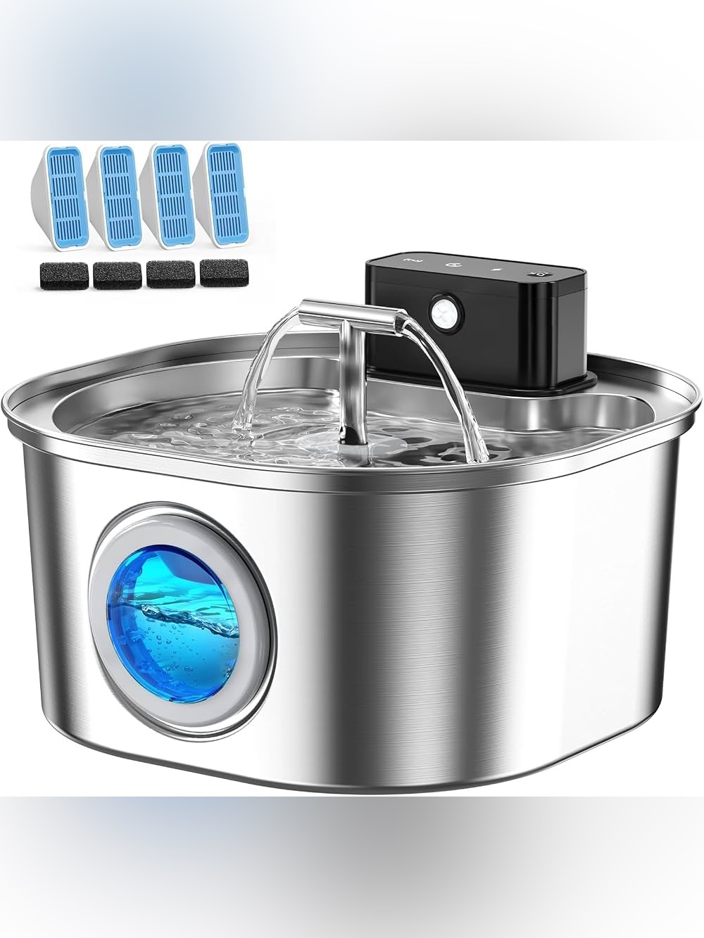 Voluas Stainless Steel Cat Water Fountain, Wireless, 108oz/3.2L, 4Filter
Cordles